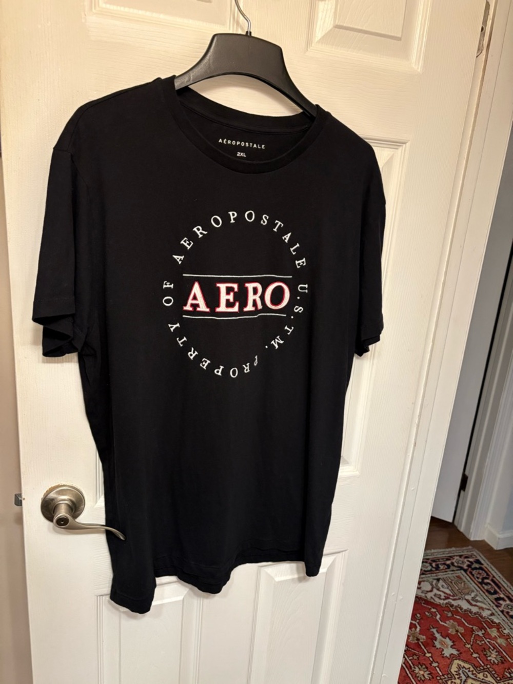 Aeropostale Black Short‑Sleeve AERO Circle Logo Tee